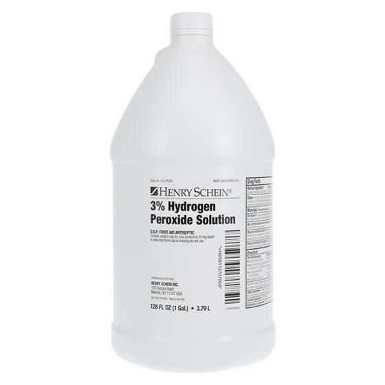 Henry Schein Hydrogen Peroxide 3% Antiseptic Solution 128oz Gal/Bt, 112-7070