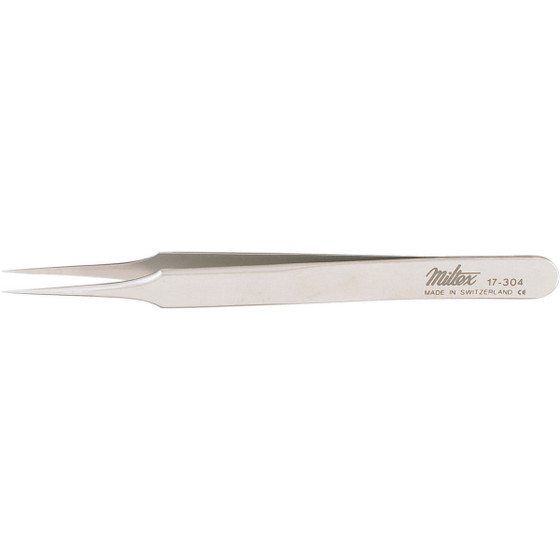 Miltex Swiss Jeweler Style Forceps, 4-3/8" (110Mm) Non-Magnetic Stainless Steel, Style 4, Fine Jaw., 17-304 Miltex Swiss Jeweler Style Forceps, 4-3/8" (110Mm) Non-Magnetic Stainless Steel, Style 4, Fine Jaw., 17-304