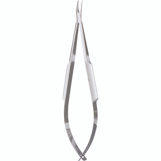 Miltex Barraquer Needle Holder, 5-1/4" (133.50Mm), Curved, 8Mm Wide Solid Round Handle, Without Lock., 18-1840
