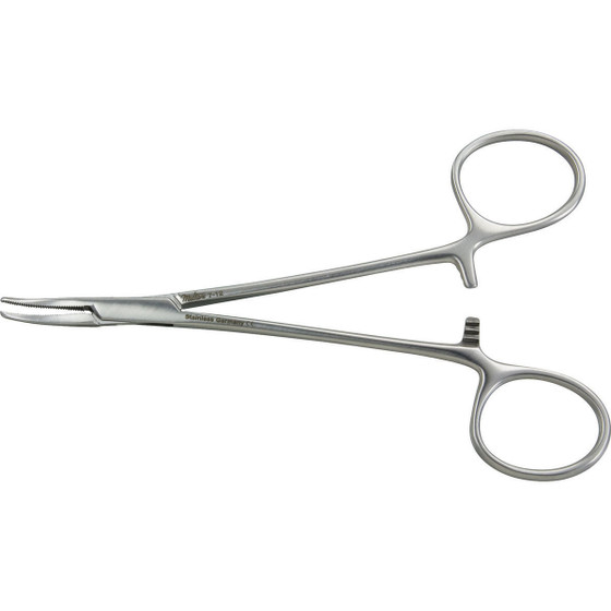 Packer Mosquito Forceps, Curved, 5" (127Mm), Flat Jaws Mfid, 7-12