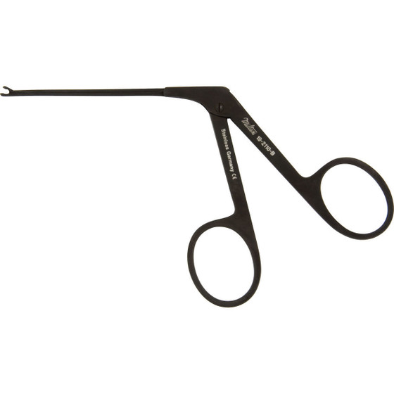 Miltex Micro Ear Forceps, Alligator Type, 3-1/4" (8.3 Cm) Shaft, Oval Cup Jaws, 0.8 Mm Wide, Ebony Finish, 19-2110-B