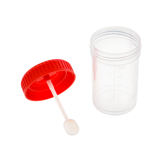 Stool Specimen Container with Spoon, Non-Sterile, 60ml, 400/Case