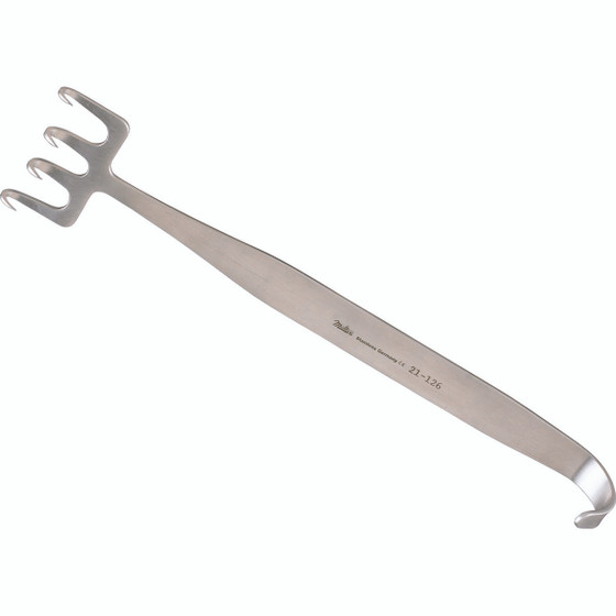 Miltex Freeman Face Lift Retractor, 4 Sharp Offset Prongs, Length= 7-1/4" (184 Mm), Width= 1-1/2" (38 Mm), 21-126 Miltex Freeman Face Lift Retractor, 4 Sharp Offset Prongs, Length= 7-1/4" (184 Mm), Width= 1-1/2" (38 Mm), 21-126