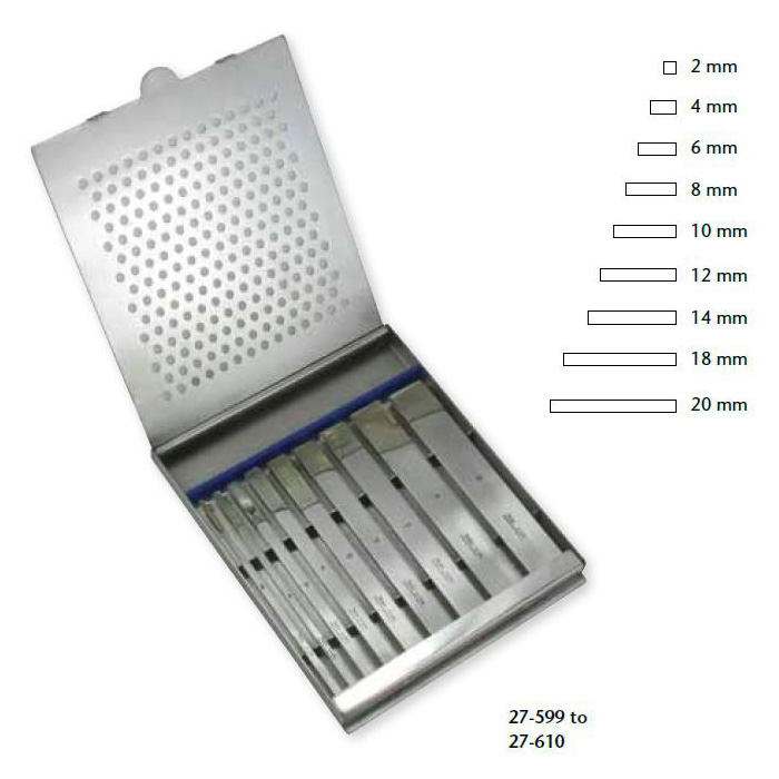 Miltex Swiss Pattern Osteotome, 5" (127mm), Straight, 4mm Wide, 27-600