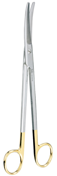 Miltex Z-Type Hysterectomy/Parametrium Scissors, 10-1/2" (26.7Cm) Slight Curve, Carb-N-Sert Blades, 30-2105Tc