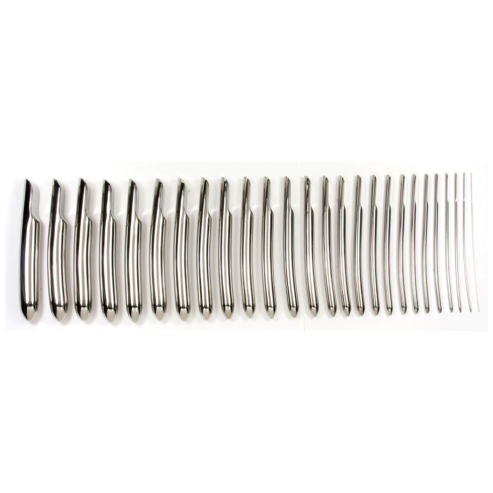 Miltex Hegar Uterine Dilators, 7" (17.8 Cm), Single End, Set Of 14 In Khaki Roll, Sizes 4 To 17 mm, 30-515