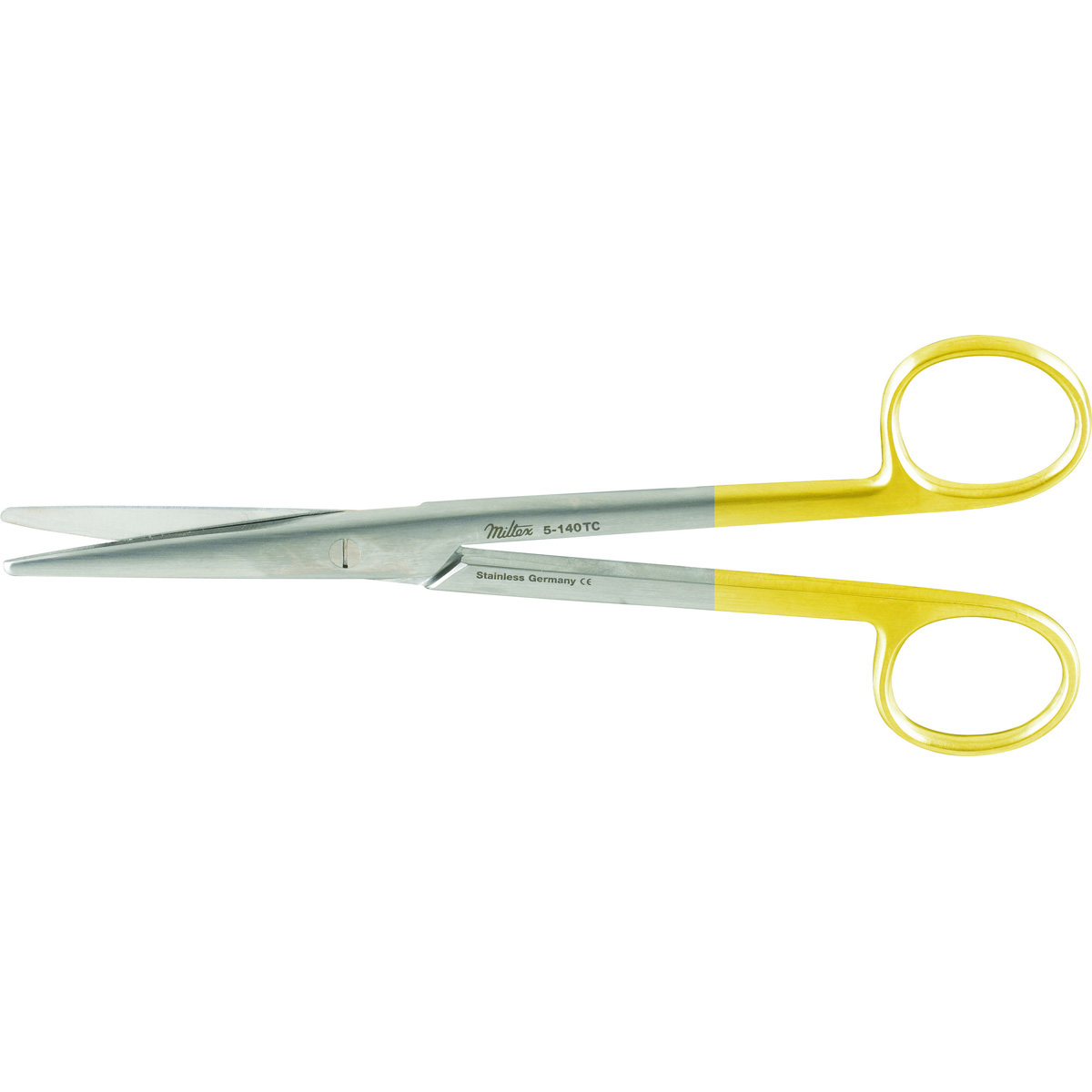 Miltex Mayo Dissecting Scissors, 6-3/4" (17.1Cm), Straight, Rounded Blades, Carb-N-Sert, 5-140TC