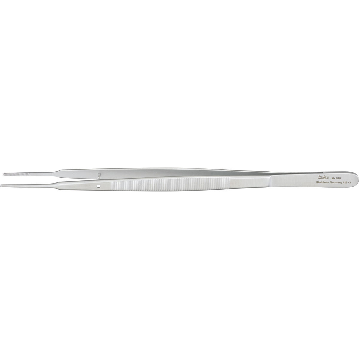 Miltex Gerald Dressing Forceps, 7" (175mm), Straight, Serrated, 6-180