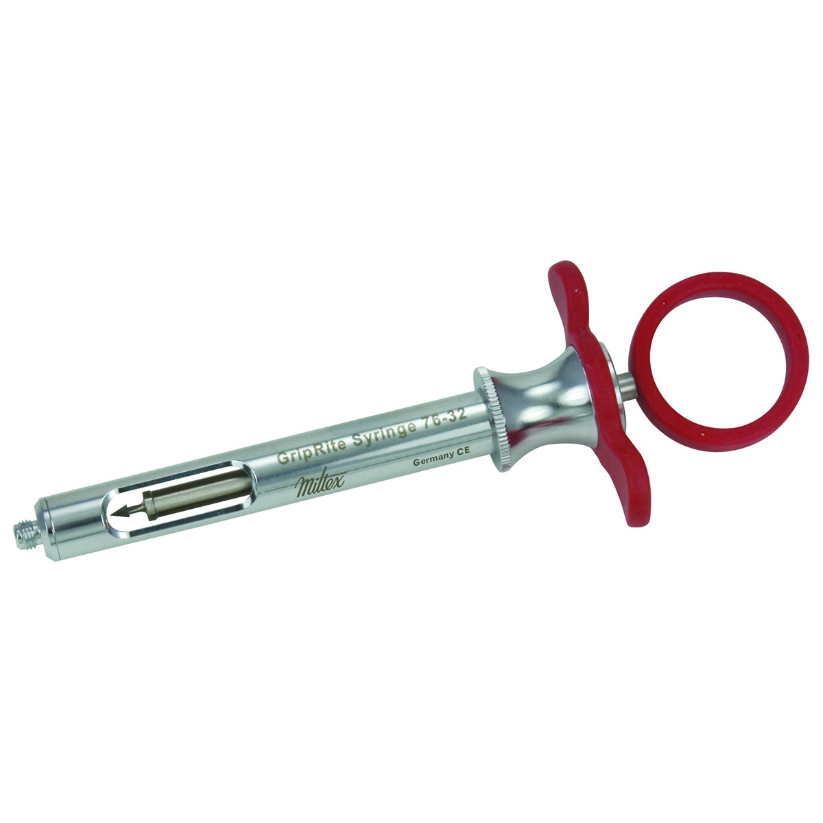 Miltex Griprite Dental Aspirating Syringe Cw, Red Silicone Grips.