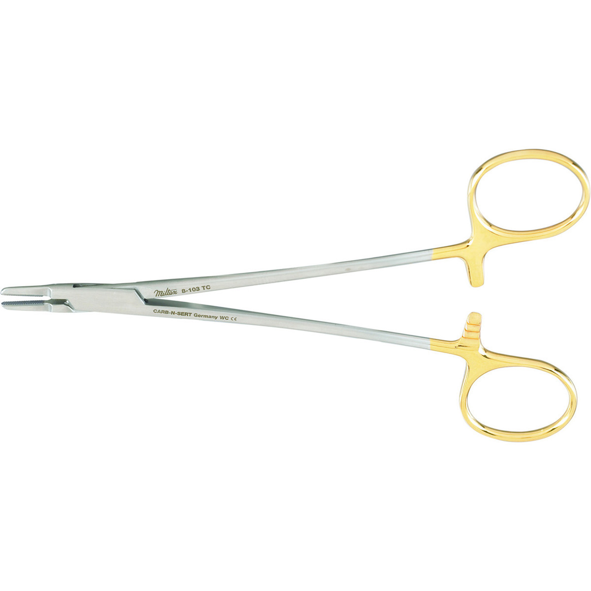 Ryder Needle Holder, 5-7/8" (149mm), Serrated Jaws, 4000 Teeth Psi, Carb-N-Sert, Tungsten Carbide