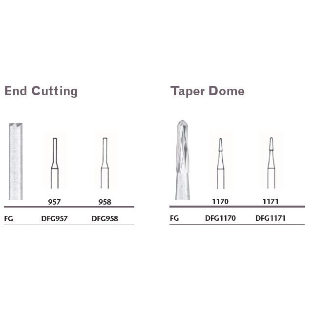 Tungsten Carbide Bur, Taper Dome, Friction Grip (10/Pk), DFG1171
