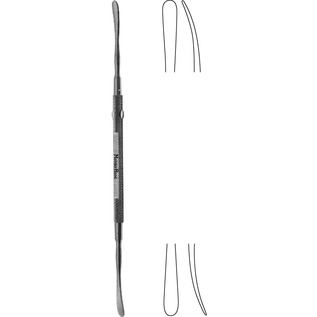 Meisterhand Freer Elevator, 7" (180mm), Double-Ended, Sharp And Blunt Blades, 5mm Wide, MH18-1968