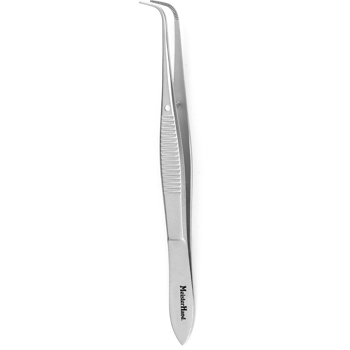 Meisterhand Eye Dressing Forceps, 3-7/8" (99mm), Curved, Serrated Tips, MH18-784