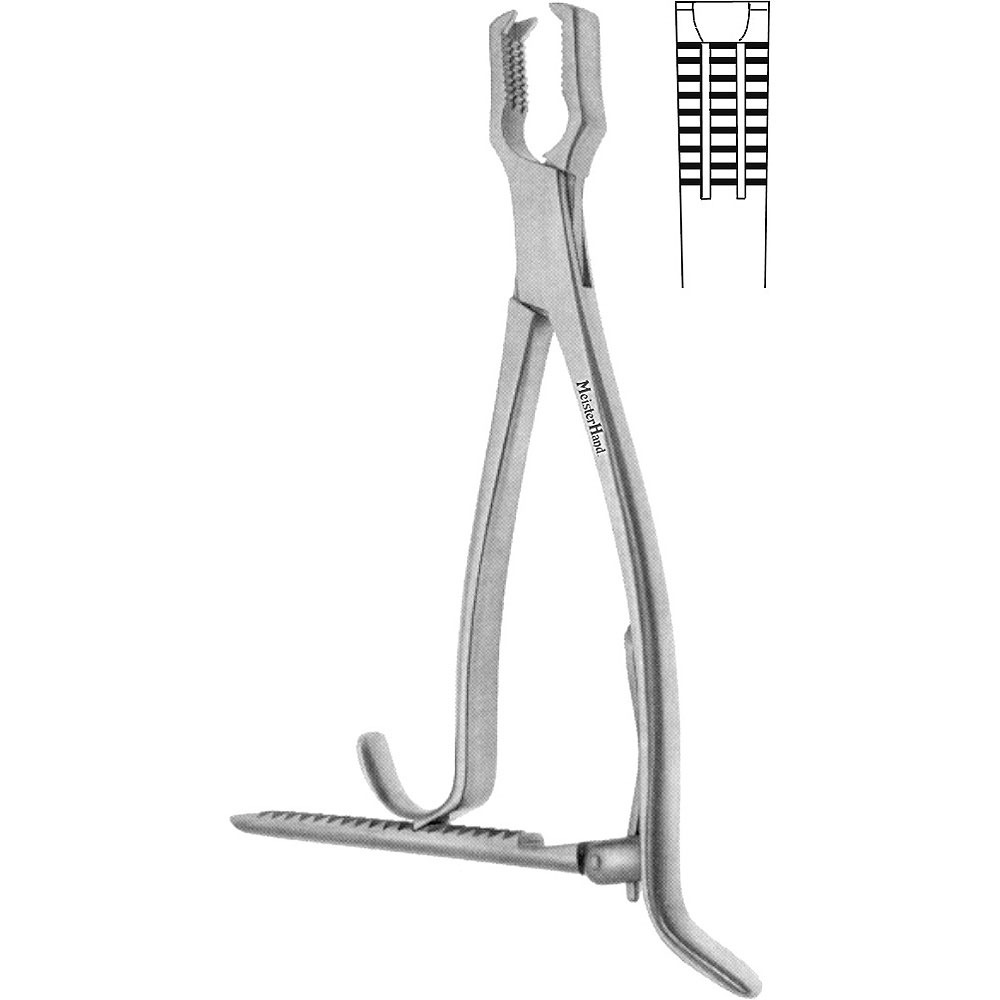 Meisterhand Kern Bone Holding Forceps, 9-1/2" (24.1 cm), Standard Size, With Ratchet, MH27-4