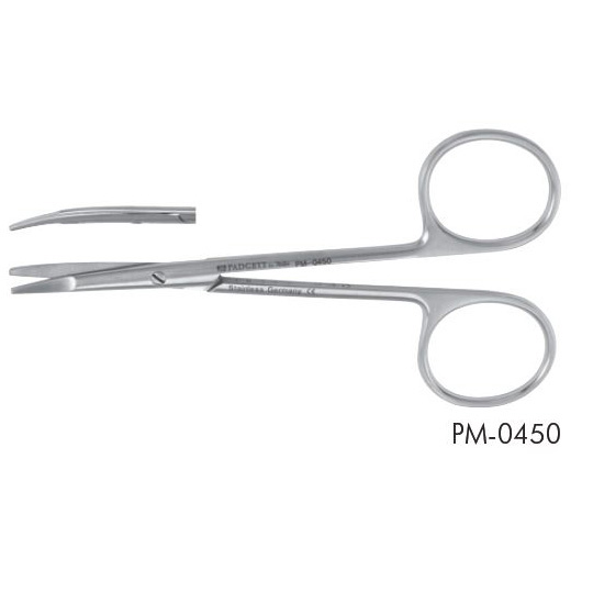 Padgett Kilner Scissors, Curved With Flattened Blunt Tips, Length= 4-1/2" (114 mm), PM-0450