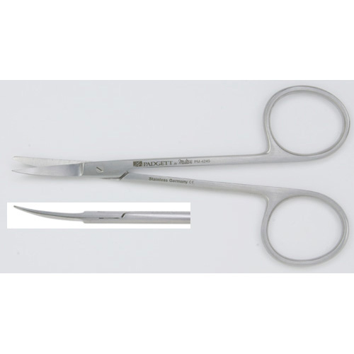 Padgett Iris Scissors, Curved, Sharp/Blunt, Length= 4-1/2" (114 mm), PM-4249