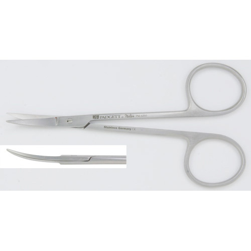 Padgett Iris Scissors, Curved, Blunt/Blunt, Length= 4-1/2" (114 mm), PM-4250