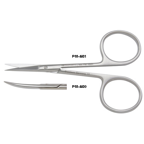 Padgett Graul Iris Scissors, Curved, Delicate, Sharp, Large Rings, Length= 4" (102 mm), PM-4930