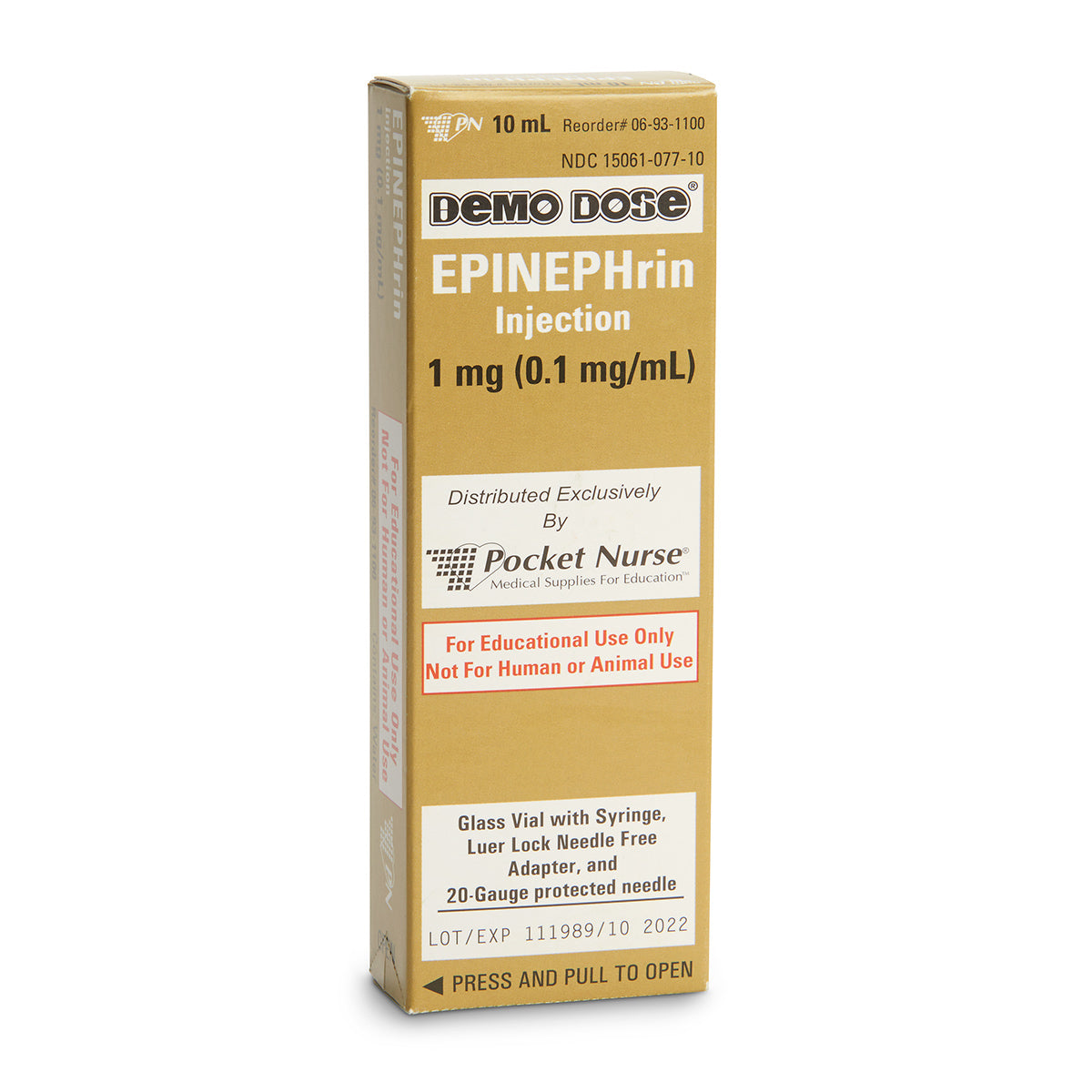 Demo Dose Simulated Emergency Medication - Epinephrn - 10 Ml, PN01171