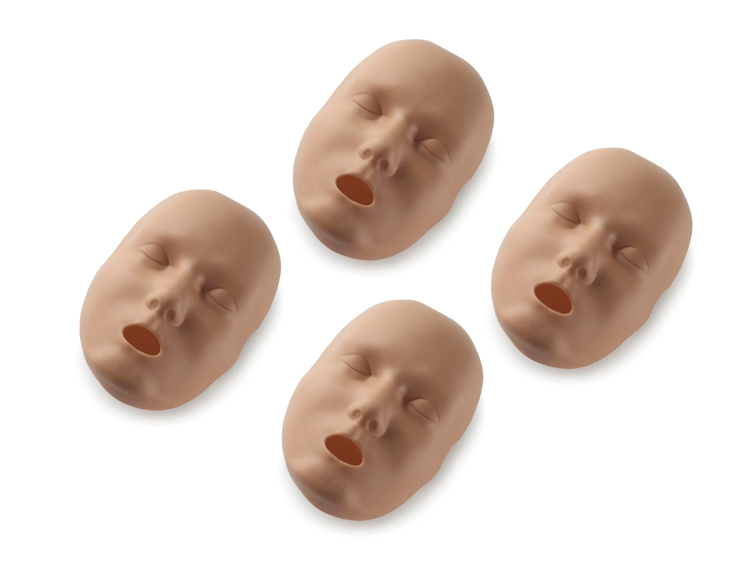 Prestan Professional Adult Manikin Face Skin, 4-Pack (Dark Skin), PR00095D