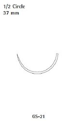 Absorbable Suture with Needle Caprosyn Polyester GS -21 1/2 Circle Taper Point Needle Size 2-0 Monofilament