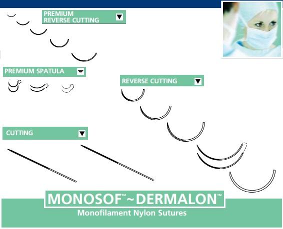 Monosof monofilament nylon suture - size: 1, length: 60 in (150 cm), needle name: GS-25, needle type: taper point loop, color: black