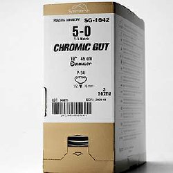 Absorbable Suture with Needle Covidien Chromic Gut CV-24 1/2 Circle Taper Point Needle Size 3-0
