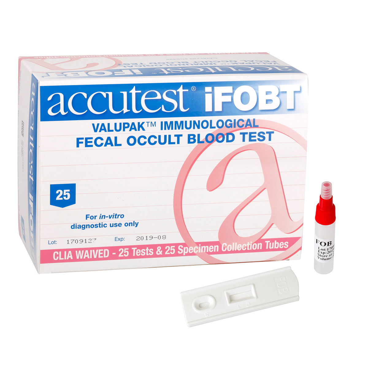 Accutest ValuPak Immunological Fecal Occult Blood (iFOB) Test, 25/Box