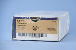 Chromic gut absorbable suture - size: 3-0, length: 60 in (150 cm), needle name: no needle, color: undyed, ligating reel