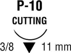 Monosof monofilament nylon suture - size: 6-0, length: 18 in (46 cm), needle name: P-10, needle type: premium reverse cutting, color: clear