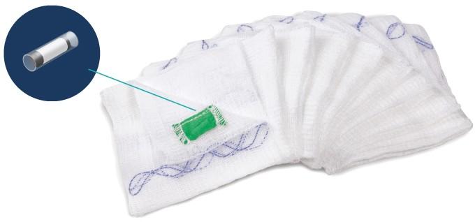 Situate Premium Tagged Cotton X-Ray and RF-Detectable Surgical Gauze, Sterile, 12-Ply, 8" x 4", G0804-12P02C-1