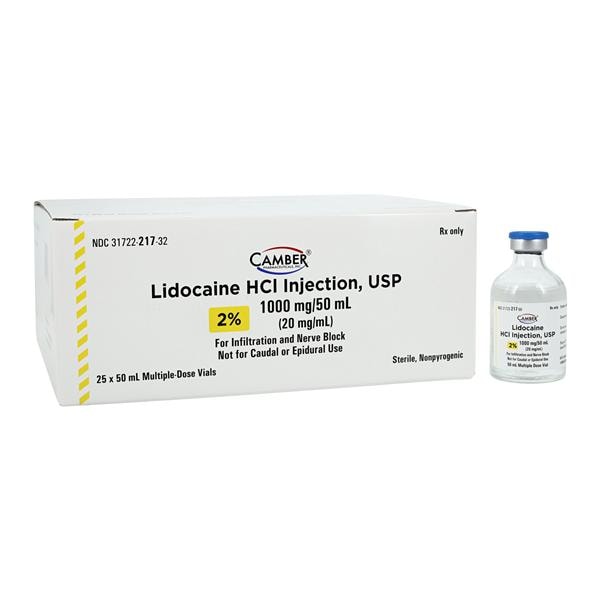 Lidocaine HCl Injection 2% MDV 50mL 25/Package