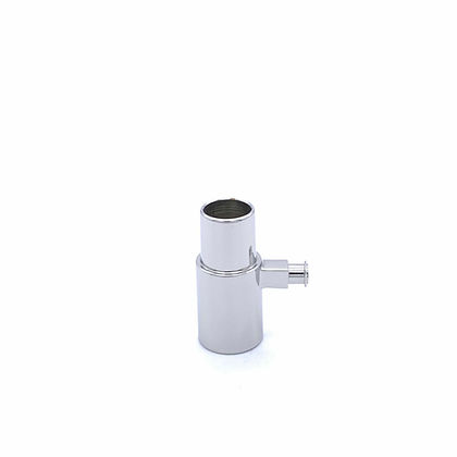 Adapter, Sampling "T", Luer Port, 15mmM x 15mmF x LuerF Lock, Chrome Brass, 00-090