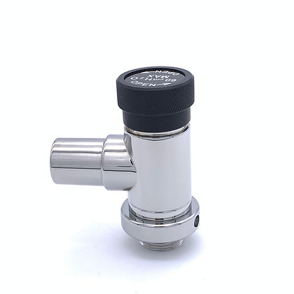 Valve, Scavenging, 0-60 cmH2O True APL Pop-Off (not LeakTight), 90°, 3/4"-20 x 19mmM, Chrome Brass, 00-118