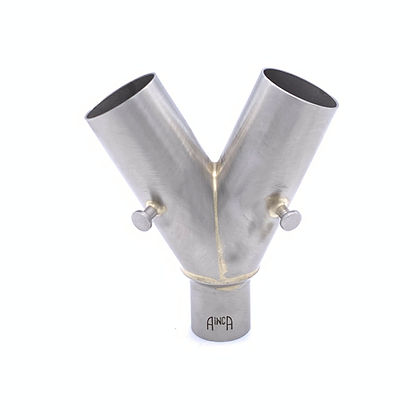 Adapter, 'Y', Adult E/T, 15mmF x 22mmM (7/8") x 22mmM (7/8"), with Strap Posts. Stainless Steel (LF), 00-238