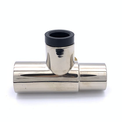 O2 Sensor "T", for Ohmeda, 22mmF x 22mmM/15mmF x Ohmeda Insert, Chrome Brass, 00-258