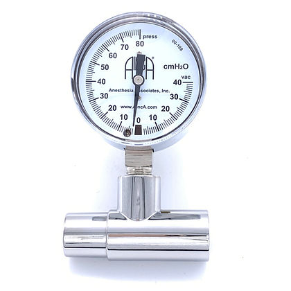 Manometer, Pressure, -40 to +80 cmH2O on "T", 22mmF x 22mmM/15mmF, Chrome Brass, 00-266-G