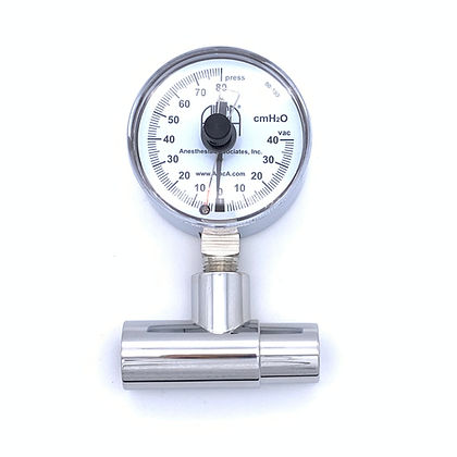 Manometer, Pressure, -40 to +80 cmH2O w/ Max Hold on "T", 22mmF x 22mmM/15mmF, Chrome Brass, 00-266-G-MAX
