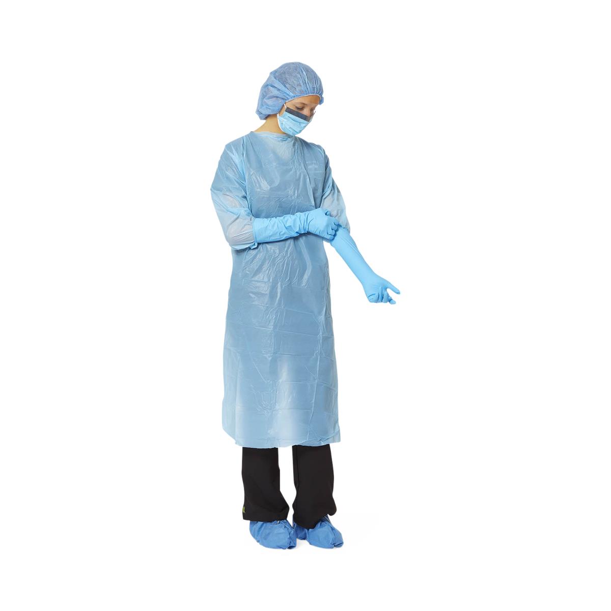 Polyethylene Gowns with Thumb Loop, Blue, Size XL 75/Case