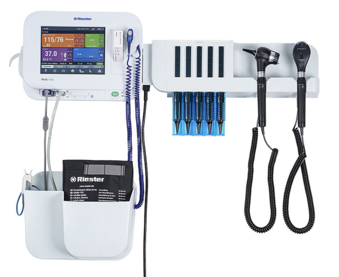 RVS-200 Advanced Vital Signs Monitor with NIBP, SpO2, 2 Handles, and Specula Dispenser