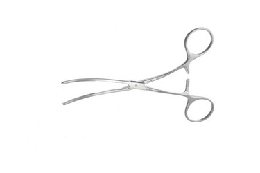 DeBakey Ring Handle Bulldog Clamps 5 1/8" (13.0 cm) “S”-shaped, curved, 2-1/2" (6.5 cm) jaws, long and curved shafts, 353195