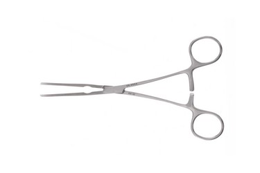 Cooley Pediatric Patent Ductus Clamps 7 1/4" (18.5 cm) Curved, calibrated jaw, straight shanks, 354804