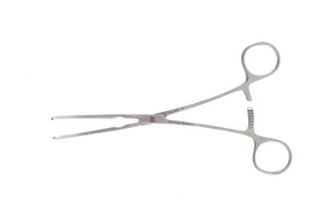 Cooley Pediatric Cardiovascular Clamps 7 1/8" (18.0 cm) Angled shafts, large, double angled 60 degree calibrated jaw, 354836