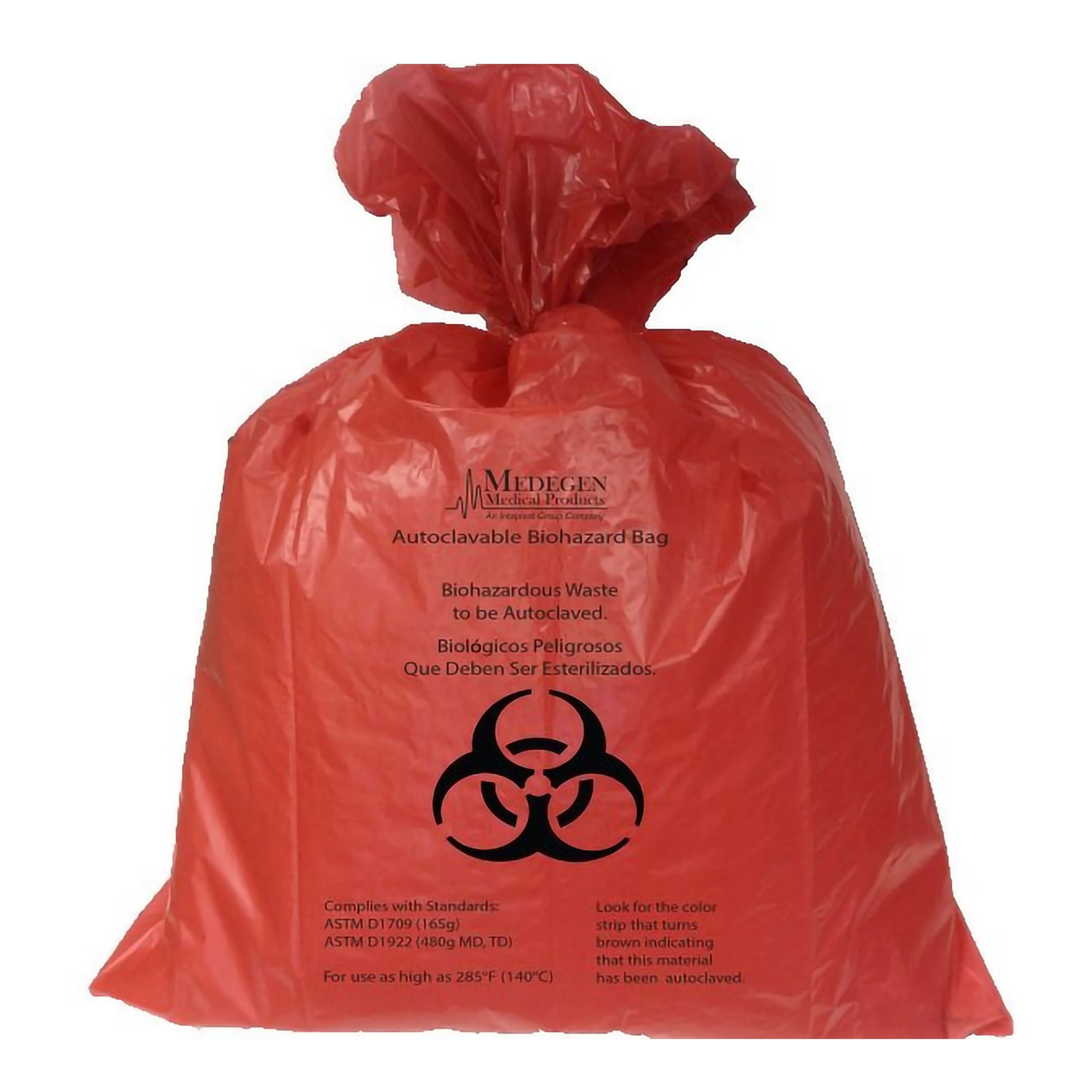 Biohazard Waste Bag Biohazard Symbol / Biohazardous Waste / Infectious Waste 60 gal. Red 55 X 60 Inch, 50/Case