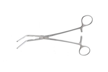 Schumaker Angular Aorta Clamps 8 1/2" (21.5 cm) Standard model, jaws 1-1/8" (5.5 cm) past angle, 353860