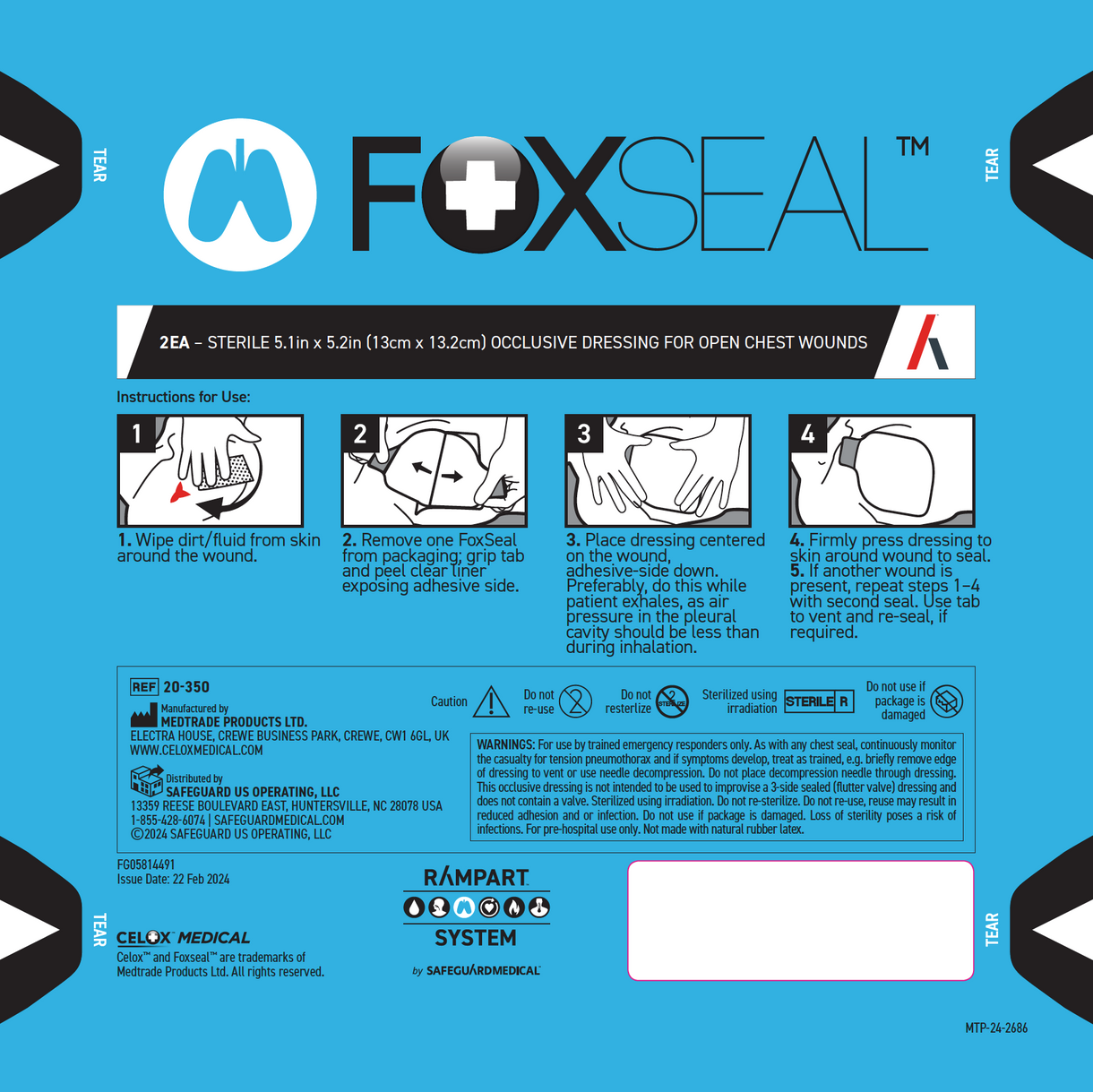 FoxSeal Occlusive Dressing (pack of 2), 20-300