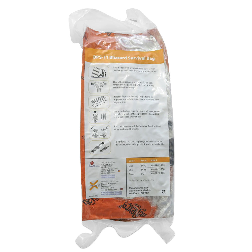 Blizzard Survival Bag, Large - Orange (25/case), BPS-11
