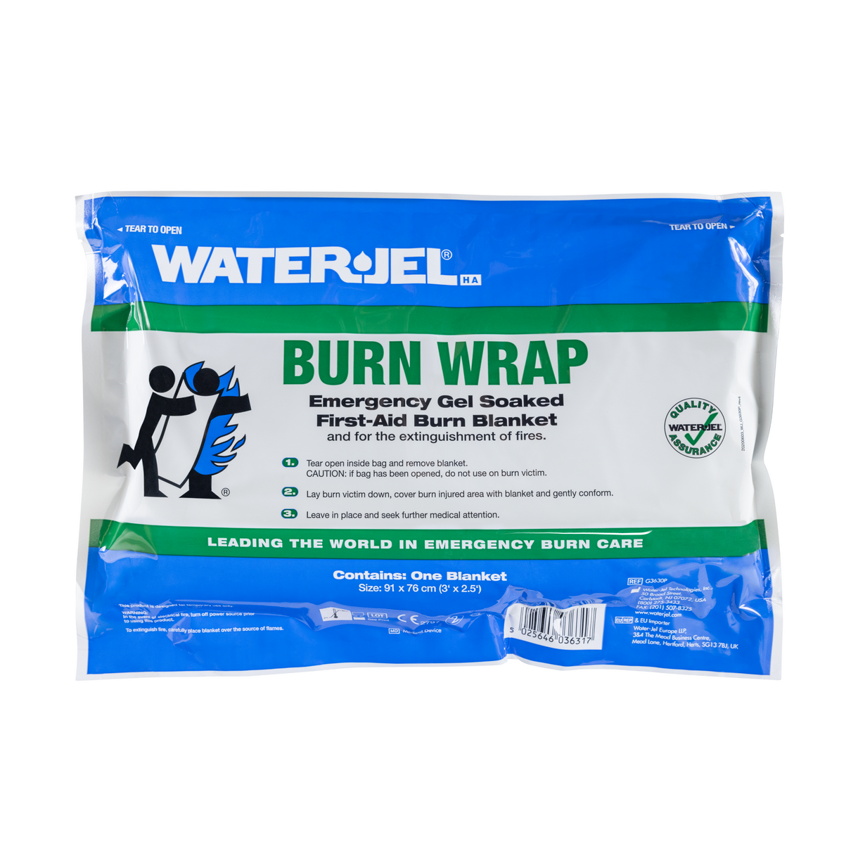 First Responder Fire Blanket (Burn wrap) in foil pouch - 3' x 2.5' (4 blankets/case), G3630P-4.00.000