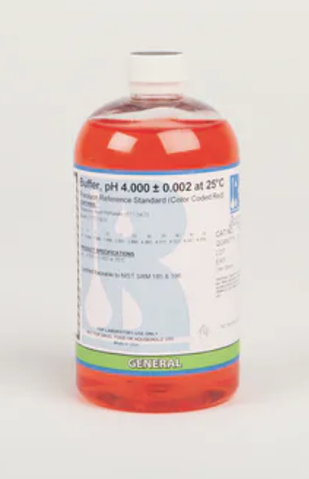 Buffer, Precision Reference Standard, pH 4.000 ± 0.002 at 25°C (Color Coded Red), Ricca Chemical 500 mL, 150216