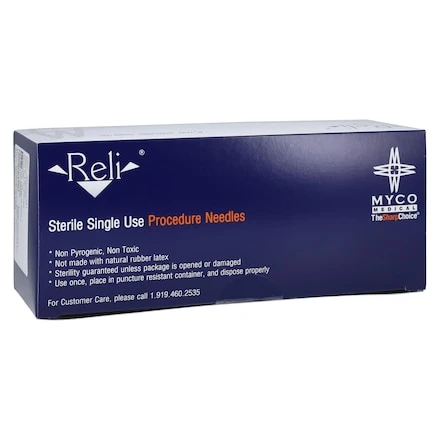RELI Quincke Point Spinal Needle, Sterile, 20G x 3.5" 25/Box